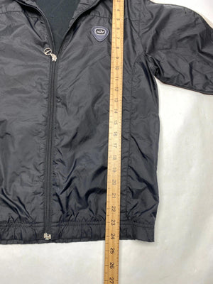 Nike Men's Black Windbreaker Jacket with White Stripe Detail