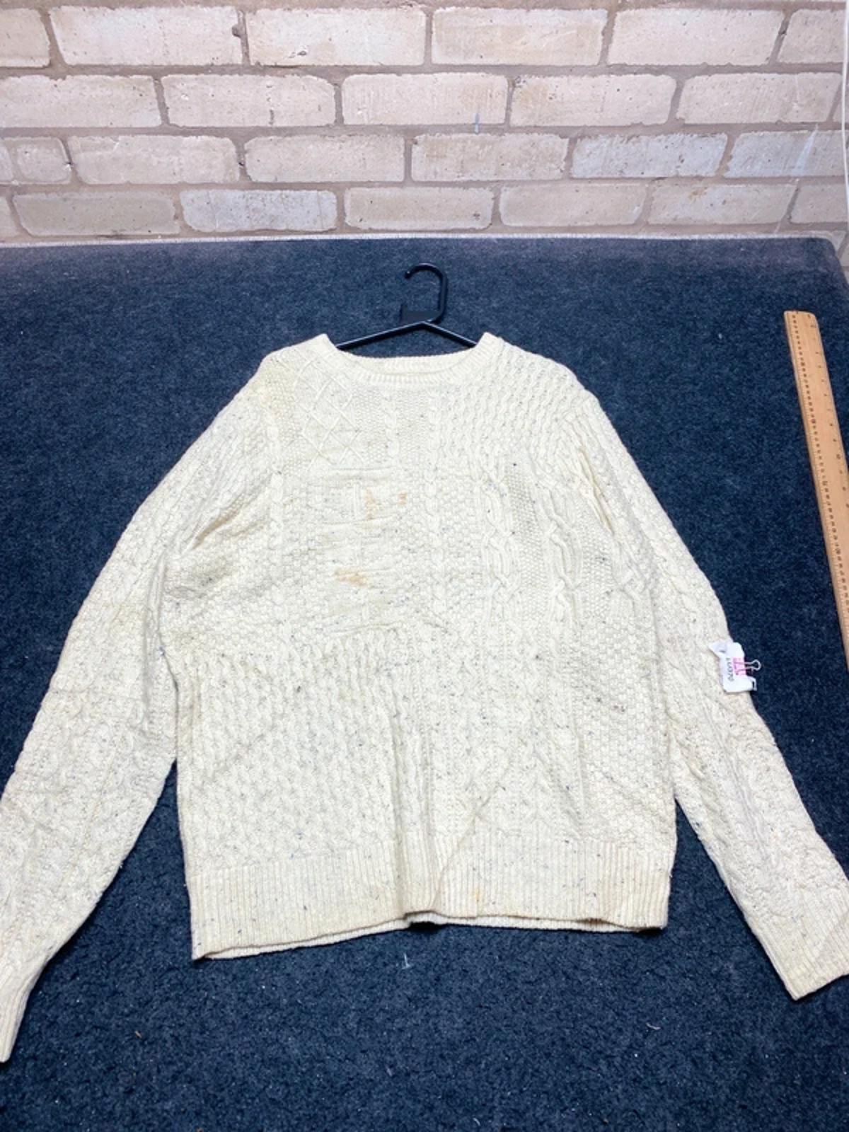 Dockers Chunky Knit Jumper Cream Cable Knit Sweater Men’s L