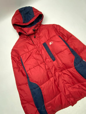 Vintage Starter Puffer Jacket – Red / Navy