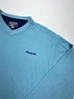 Reebok Vintage Light Blue V-Neck Sweatshirt (Men’s L)