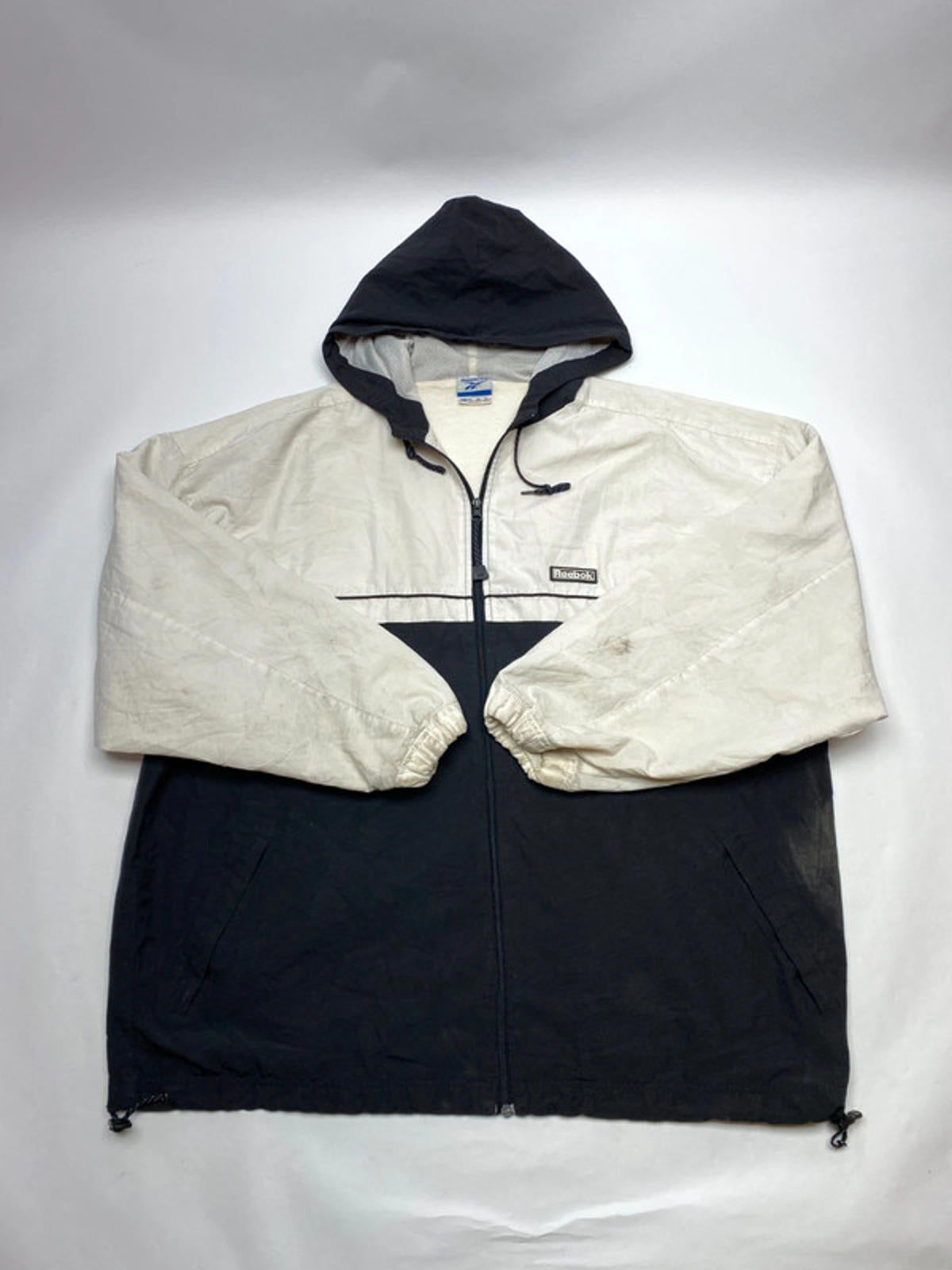 Reebok Vintage Two-Tone Hooded Windbreaker Jacket (Men’s XL/2XL)