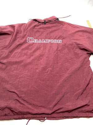 Champion Vintage Maroon Full-Zip Coach Jacket (Men’s XXL, Made in Taiwan R.O.C.)