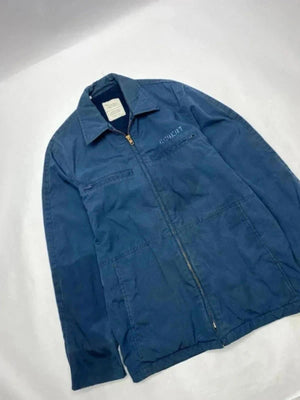 Vintage Blue Utility Workwear Jacket Zip Up