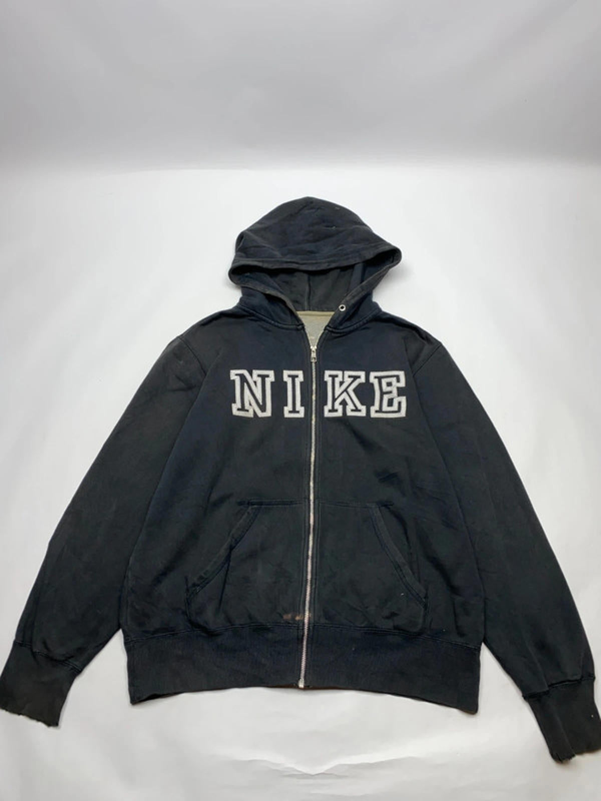 Nike Black Full-Zip Hoodie with Big Letter Logo