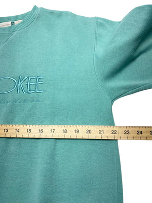 Aqua Blue Embroidery Sweatshirt Men's Small