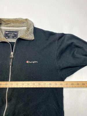 Champion USA Full Zip Sweatshirt – Vintage 90s – Black/Grey – Size S  📏 Size