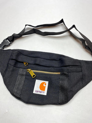 Carhartt Black Canvas Waist Bag with Gold Zipper