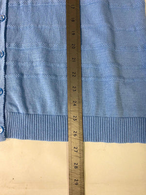 Women’s Blue Button-Up Short Sleeve Cardigan