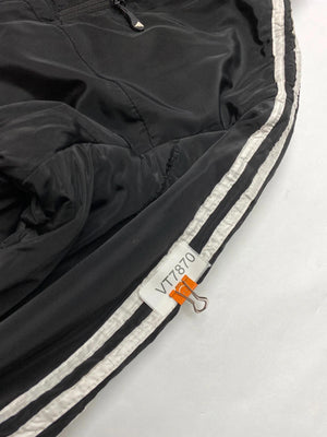 Adidas Black 3-Stripes Puffer Windbreaker Jacket