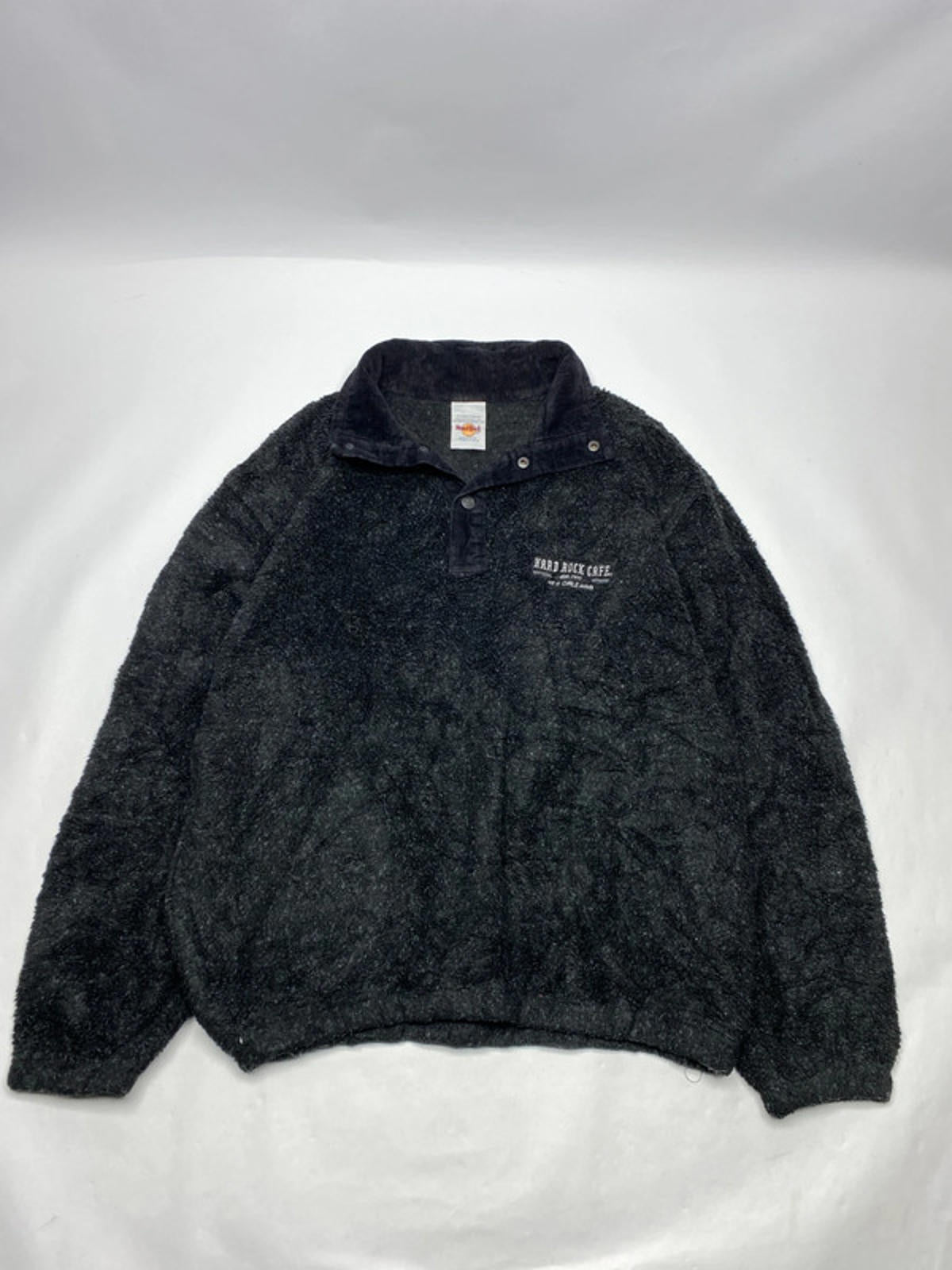 Hard Rock Cafe Sherpa Fleece Pullover – Black – XL – Vintage