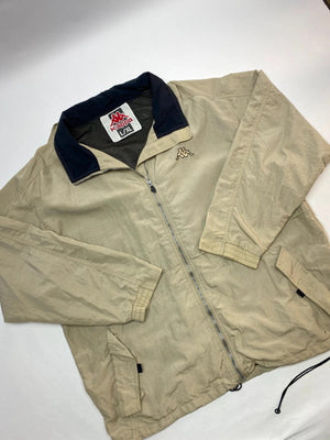 Vintage Kappa Beige Full-Zip Windbreaker Jacket