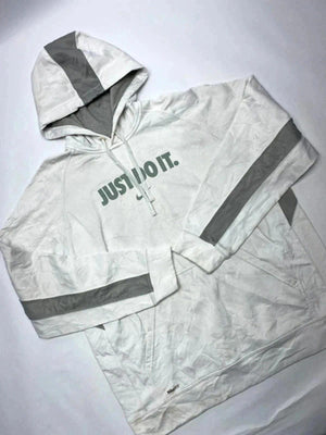 Nike Just Do It Pullover Hoodie White Grey – Size L