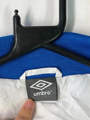Umbro Men's White and Blue Lightweight Track Jacket