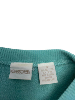 Aqua Blue Embroidery Sweatshirt Men's Small