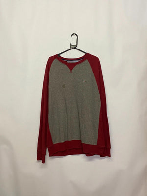 Tommy Hilfiger Red & Grey Raglan Crewneck Sweatshirt