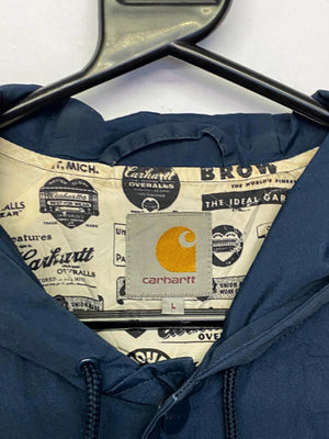 Carhartt Navy & Beige Hooded Varsity Jacket (Men’s L)