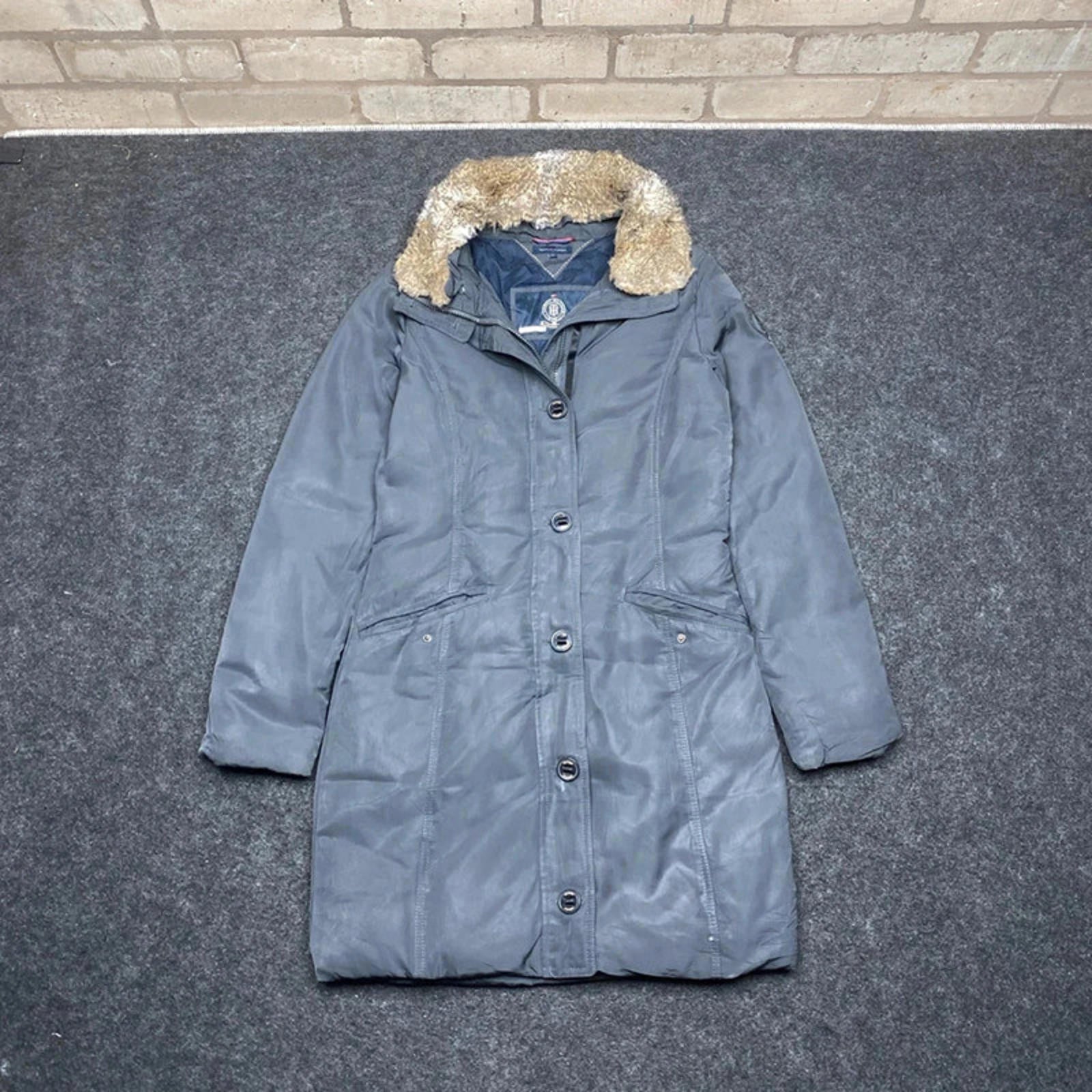 Black Tommy Hilfiger Long Down Jacket Men's XS