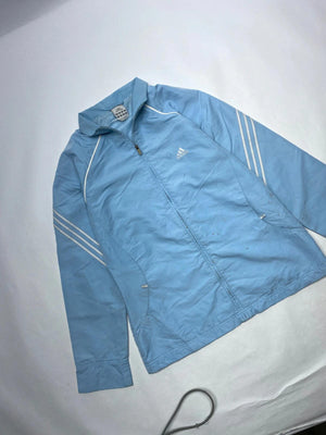 Adidas Light Blue 3-Stripe Women’s Track Jacket – Size L (UK 14)