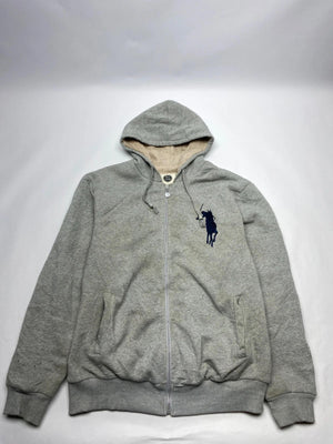 Blu Star Grey Sherpa-Lined Zip-Up Hoodie (Men’s XXXL)