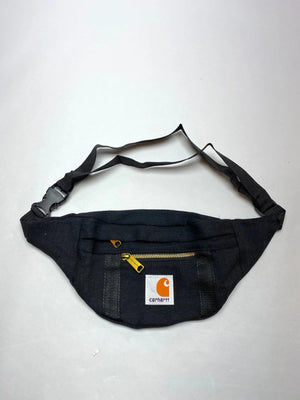 Carhartt Black Canvas Waist Bag with Gold Zipper