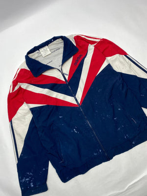 Adidas Vintage 80s/90s Colourblock Track Jacket – Navy/Red/White – Trefoil Logo