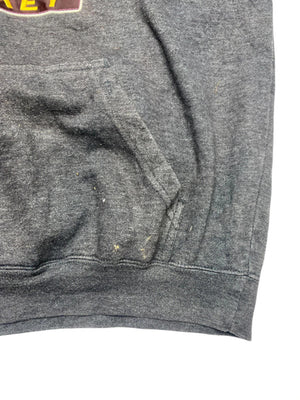 Grey Graphic Print Hoodie Men's Large