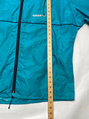 Adidas Men's Teal Windbreaker Jacket with Hood