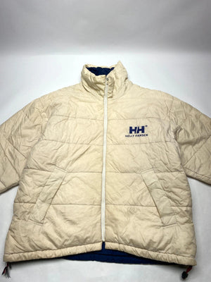 Helly Hansen Beige Puffer Jacket – Men’s L – Down Filled 80/20 – Vintage