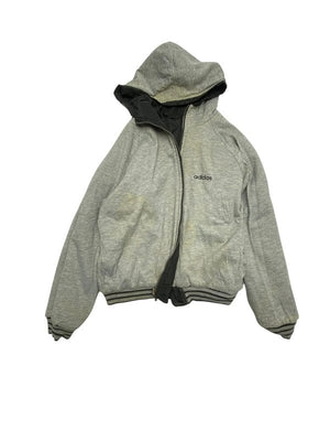 90s Black-Grey Adidas Reverse Jacket Men's Large Northern Pole Vintage Wholesale 