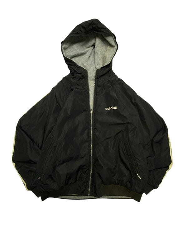 90s Black-Grey Adidas Reverse Jacket Men's Large Northern Pole Vintage Wholesale 
