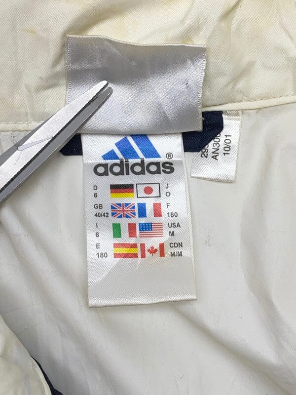 90s Cream-Navy Adidas Windbreaker Men's XL Northern Pole Vintage Wholesale 