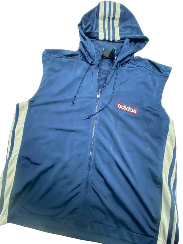 90s Navy Adidas Hooded Gilet Men's XL Northern Pole Vintage Wholesale 