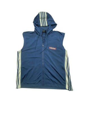 90s Navy Adidas Hooded Gilet Men's XL Northern Pole Vintage Wholesale 