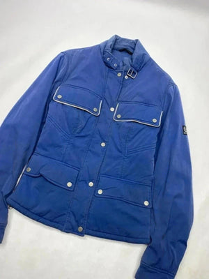 Belstaff Blue Quilted Utility Jacket Snap Button – Size 42