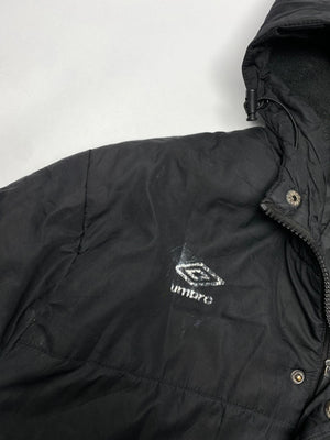 Umbro Black Puffer Parka Jacket with Hood