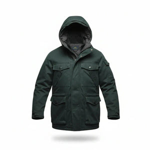 Lacoste Black Hooded Utility Field Jacket – Size 48