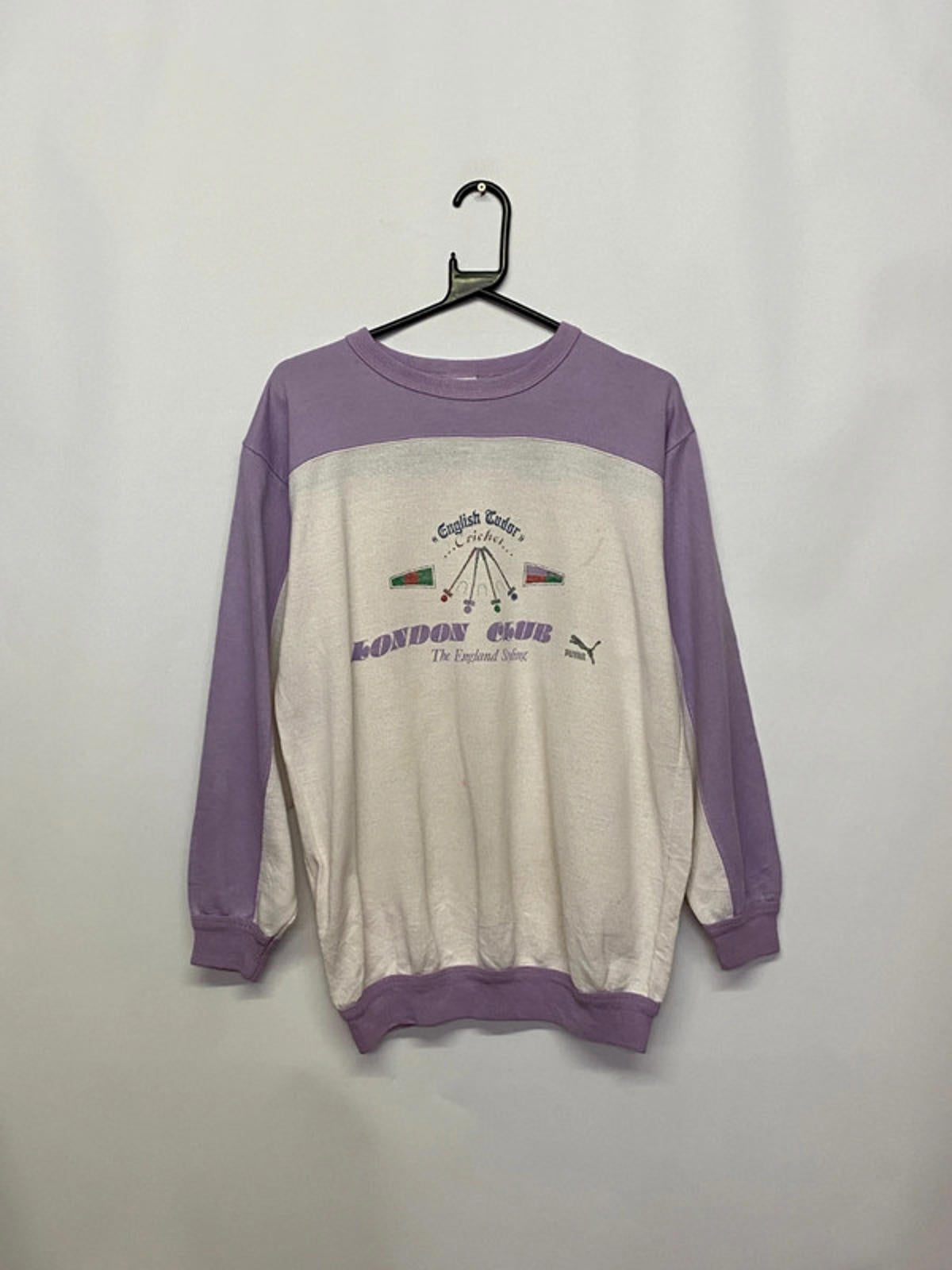 Vintage Puma “London Club” Purple & White Sweatshirt