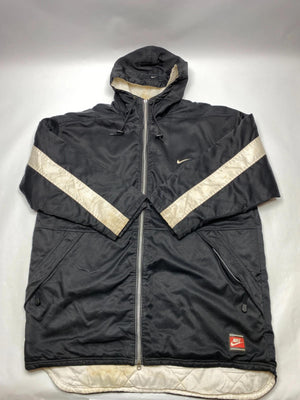 Vintage Nike Black & Beige Longline Hooded Jacket