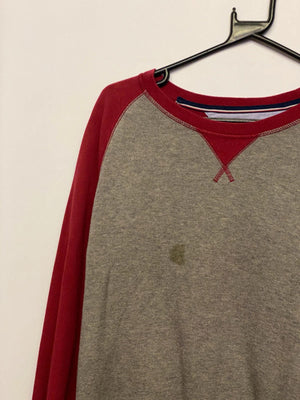 Tommy Hilfiger Red & Grey Raglan Crewneck Sweatshirt