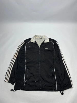 Adidas Vintage Black & White 3-Stripes Windbreaker Jacket (Men’s L)