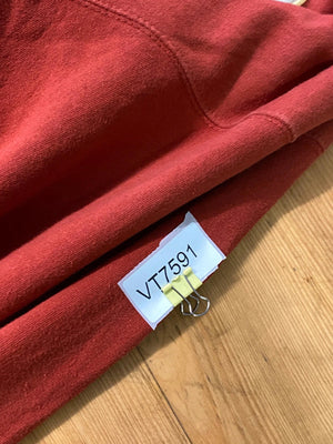 Quality Material Rust Red Hoodie with Large Logo Size XL