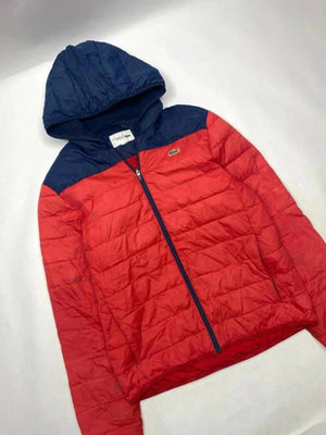 Lacoste Sport Red & Navy Hooded Puffer Jacket – Size S/M (FR 48)