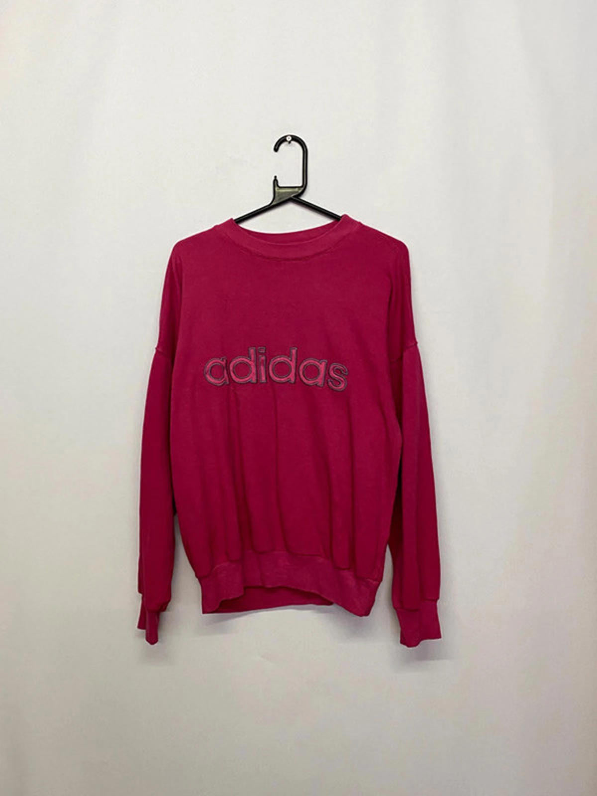 Vintage Adidas Trefoil Sweatshirt – Pink, Size S, Embroidered Logo