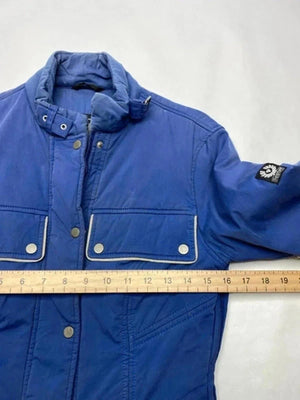 Belstaff Blue Quilted Utility Jacket Snap Button – Size 42