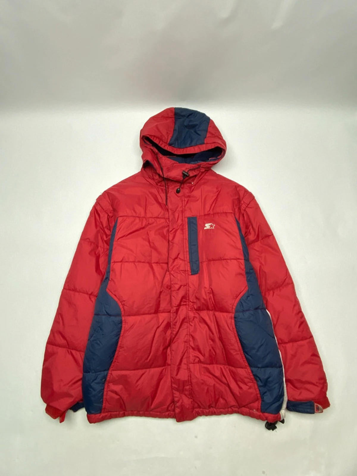 Vintage Starter Puffer Jacket – Red / Navy