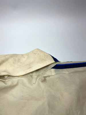 Vintage Adidas Men's Windbreaker Jacket Blue and Cream