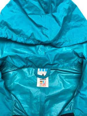 Adidas Men's Teal Windbreaker Jacket with Hood