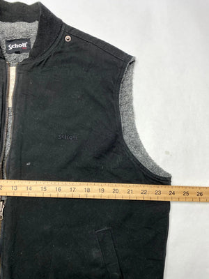 Schott NYC Black Utility Vest – Fleece Lined – Workwear Style
