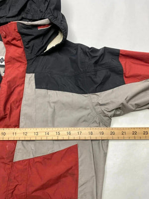 Columbia Hooded Waterproof Jacket Red Grey – Youth 14–16