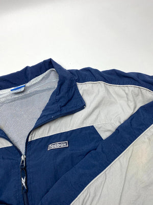Vintage Reebok Navy & Grey Full-Zip Windbreaker Jacket